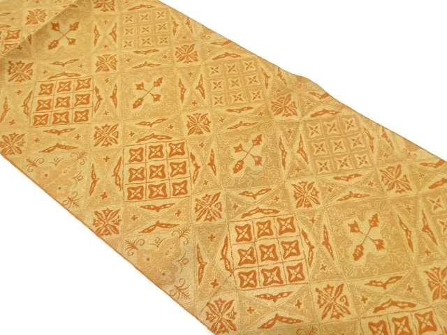 JAPANESE KIMONO / ANTIQUE FUKURO OBI / SILK / WOVEN FLORAL SARASA